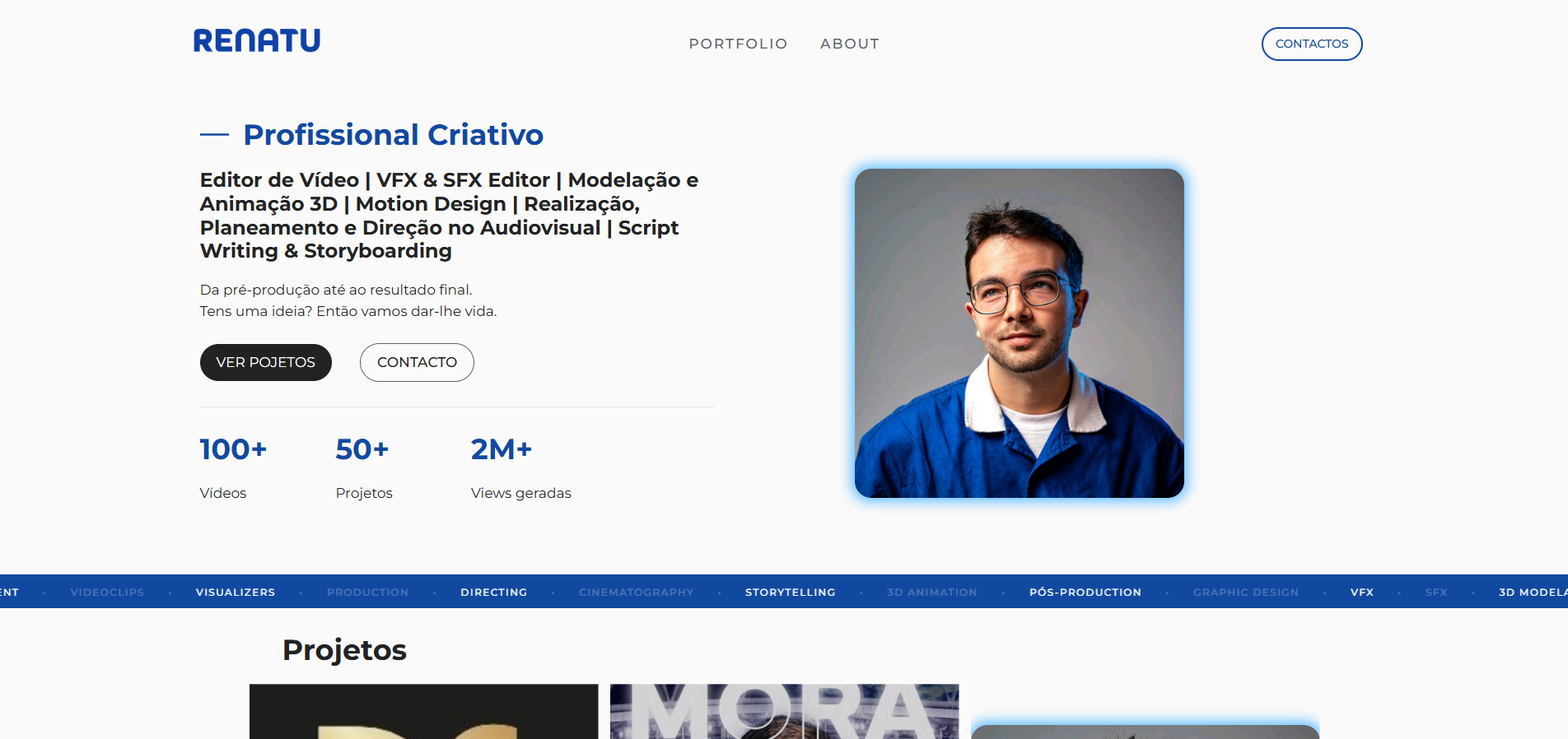 Homepage do website RENATU